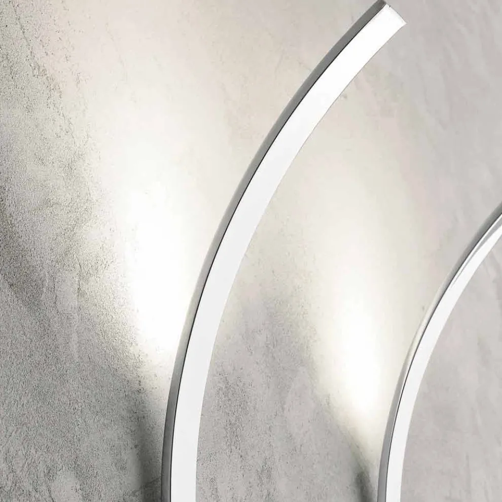 Metallwand Kleiderbügel mit 2 Haken und LED-Licht Made in Italy - Osmio