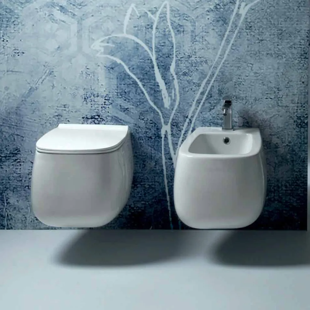 Mhite-Keramik mit Wandmontage, n Gaiola, Made in Italy