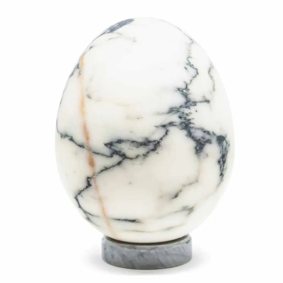 Mittleres Eierdekor aus Paonazzo-Marmor Elegantes Design Made in Italy - Olimo