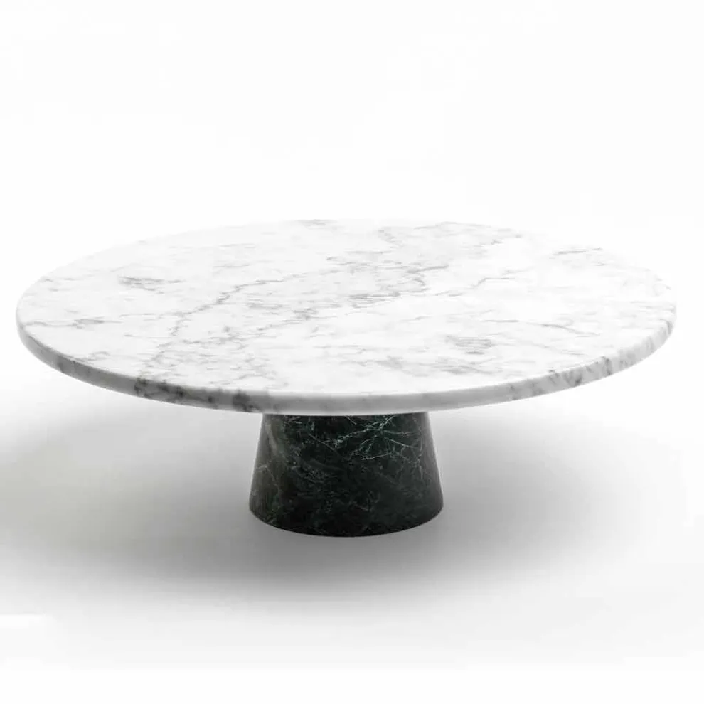 Moderner Tortenständer aus Carrara-Marmor und Marquinia Made in Italy - Spino
