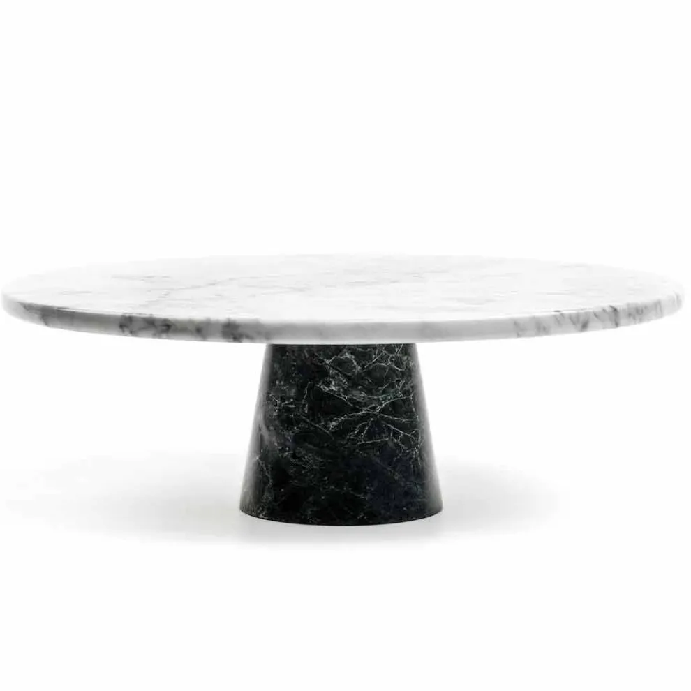 Moderner Tortenständer aus Carrara-Marmor und Marquinia Made in Italy - Spino