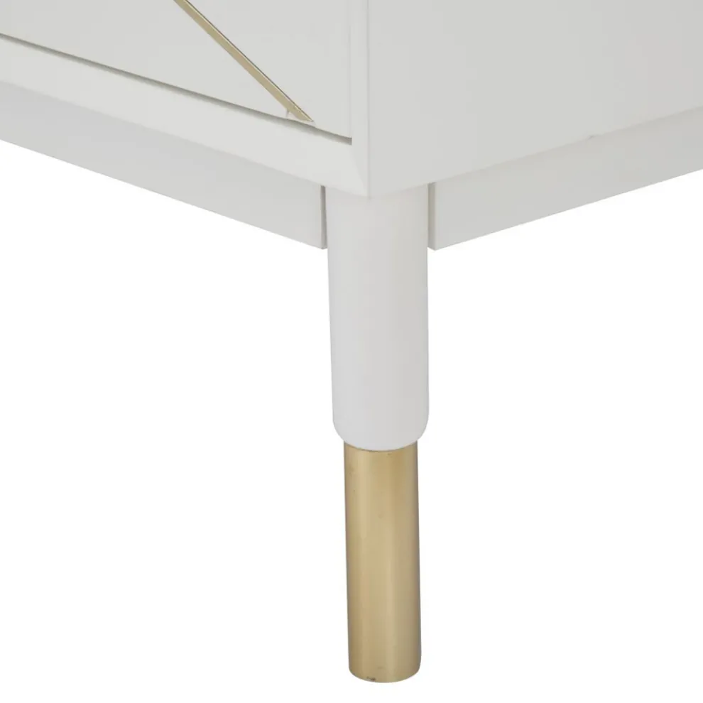 Mobiles Sideboard aus Mdf mit goldenen Details und Eisenfüßen - Nunzio