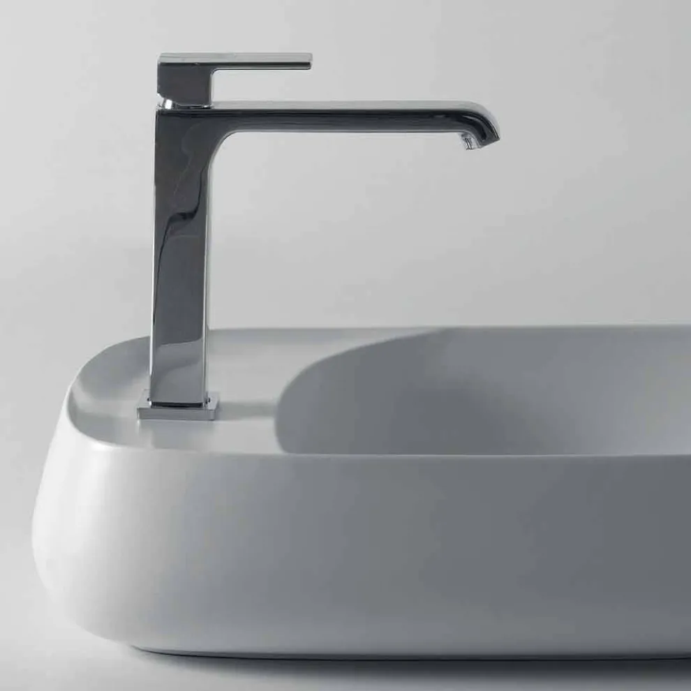 Moderne Arbeitsplatte L 60 cm Spüle aus Keramik, Made in Italy, Gaiola