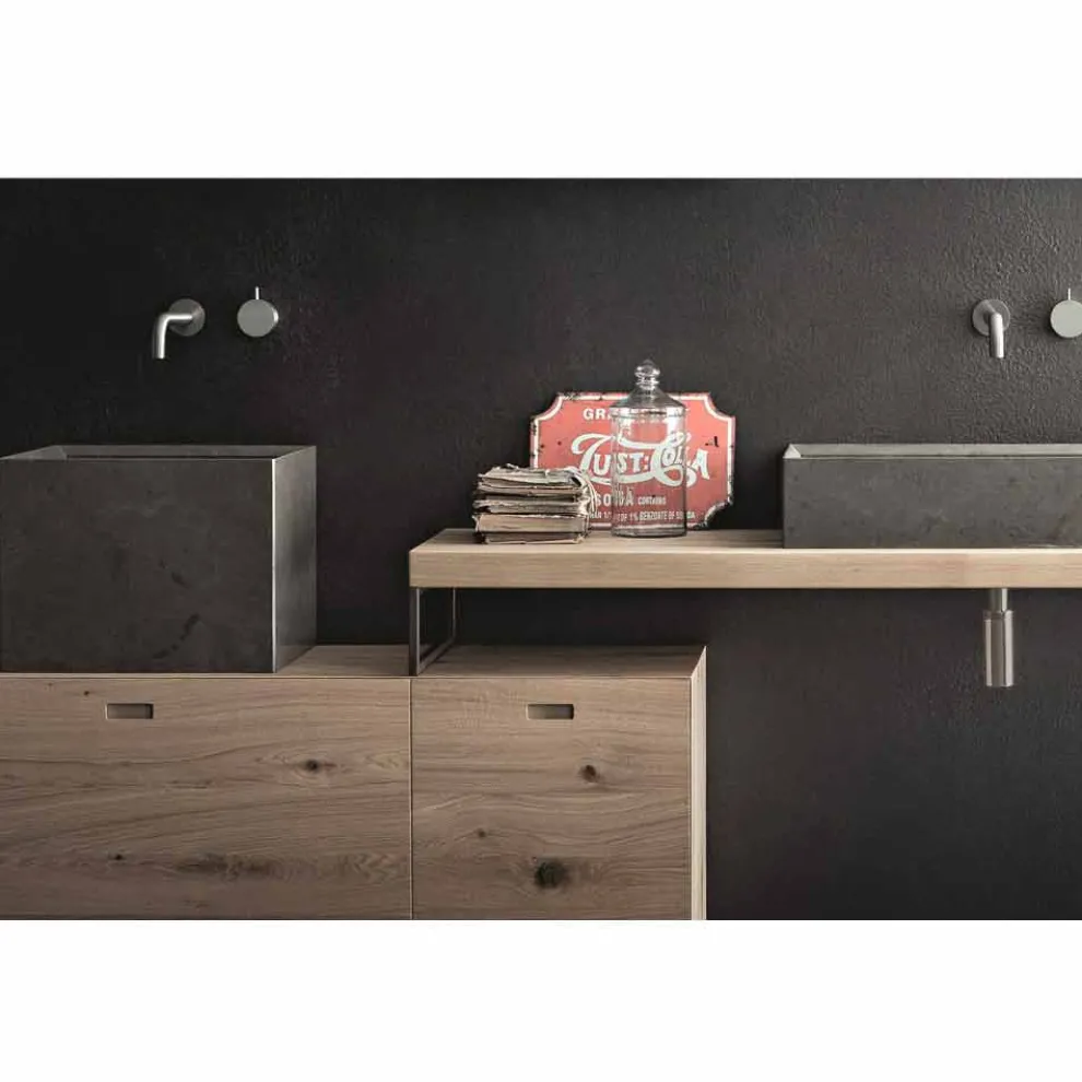 Moderne Badezimmerzusammensetzung von Möbeln mit Bodendesign Hergestellt in Italien - Farart6