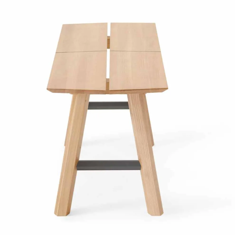 Moderne Designbank aus Eschenholz mit furniertem Sitz - Andria