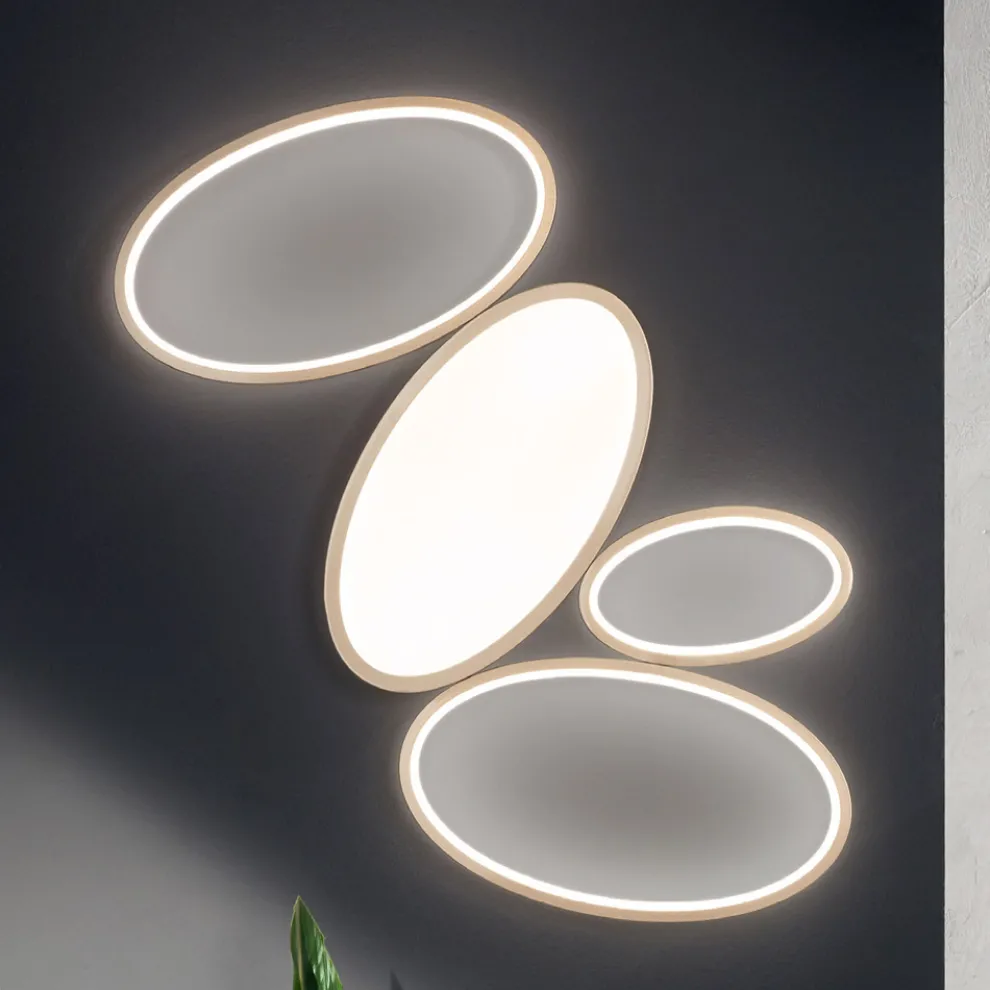 Moderne dimmbare LED-Deckenlampe aus weißem oder goldenem Metall - Raissa