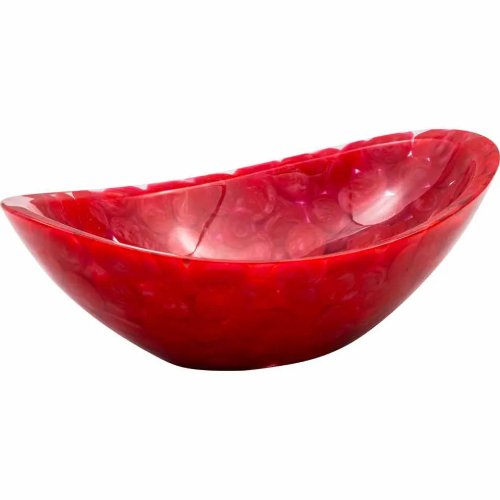 Moderne handgefertigte Waschtischplatte aus rotem Harz, Buscate