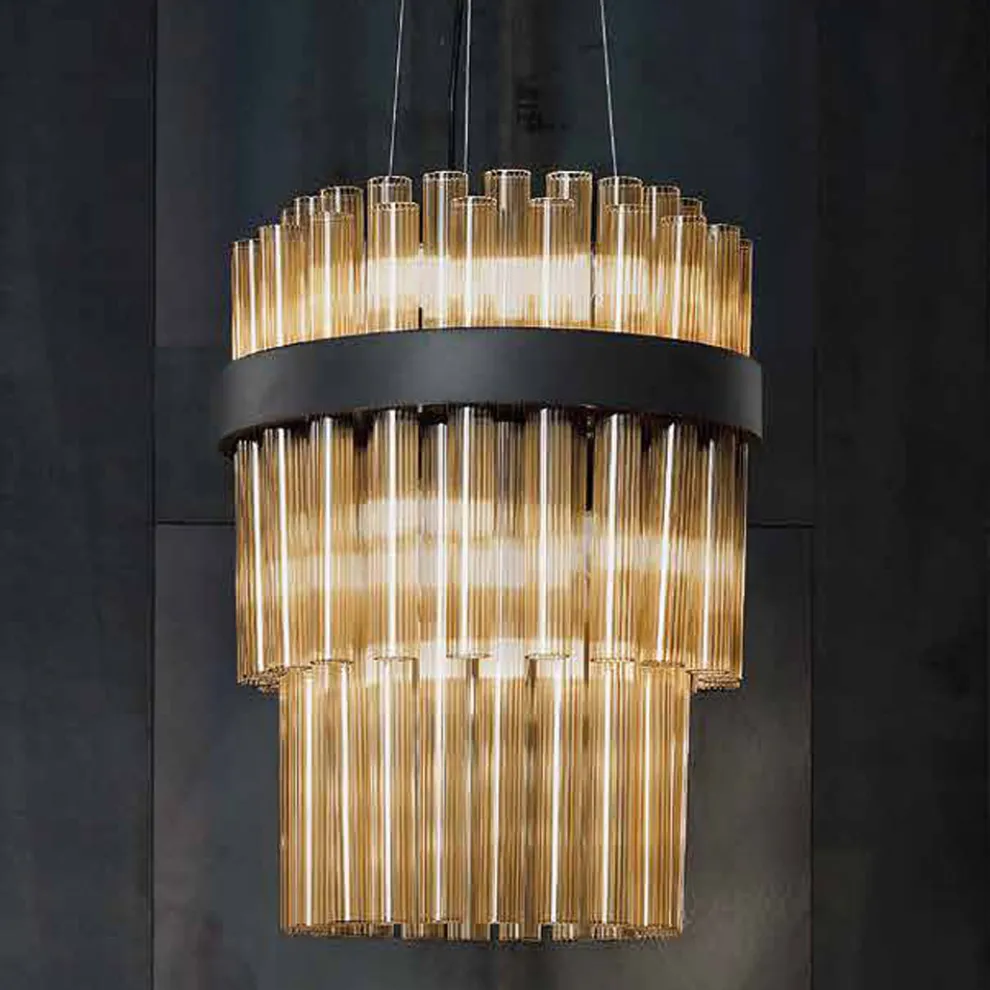 Moderne Hängelampe aus mundgeblasenem Luxusglas Made in Italy - Maesta