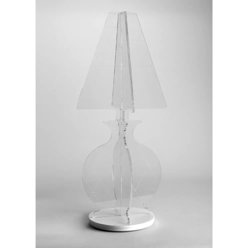 Moderne laserbeschriftete Plexiglas-Stehlampe 3 Größen - Raissa