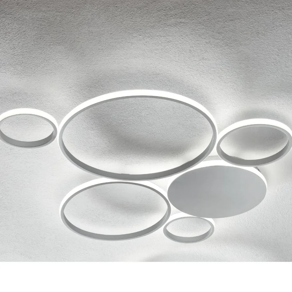 Moderne LED-Wandleuchte aus lackiertem Metall in Gold- oder Silber-Finish - Punto