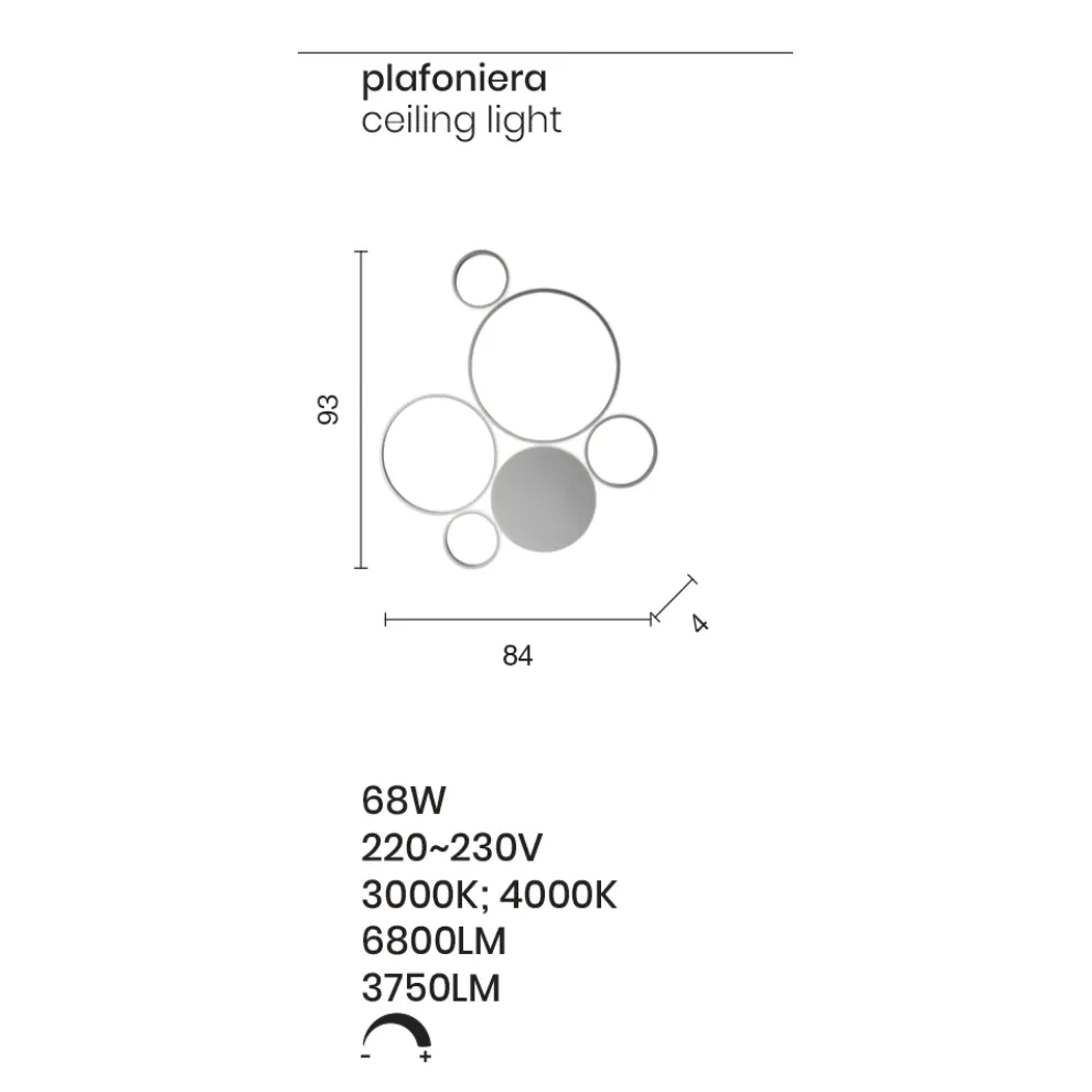 Moderne LED-Wandleuchte aus lackiertem Metall in Gold- oder Silber-Finish - Punto