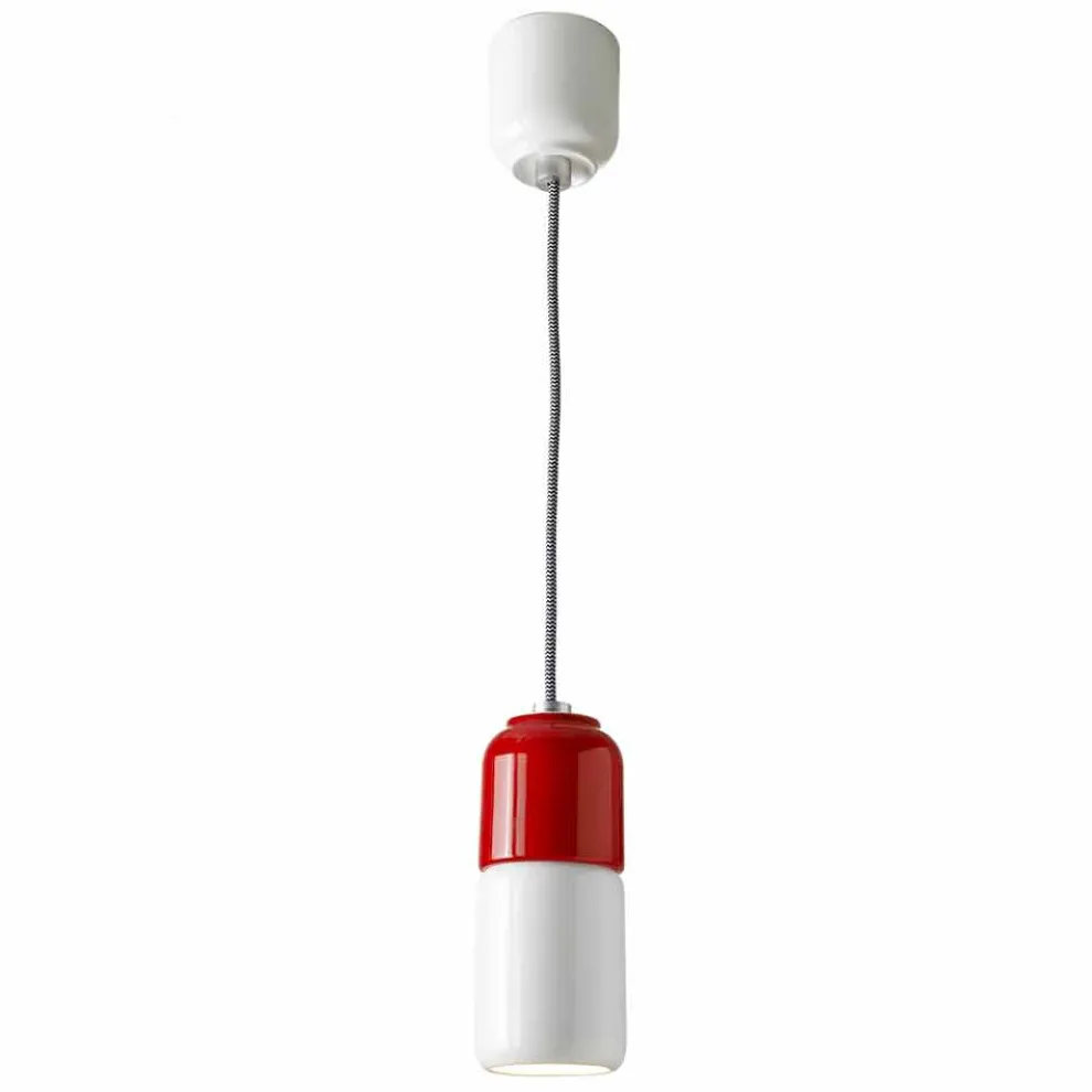 Moderne Pendelleuchte aus zweifarbiger Keramik in Italien, Asien