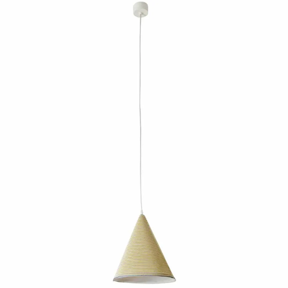 Moderne Pendelleuchte In-es.artdesign Jazz Stripe aus farbiger Wolle
