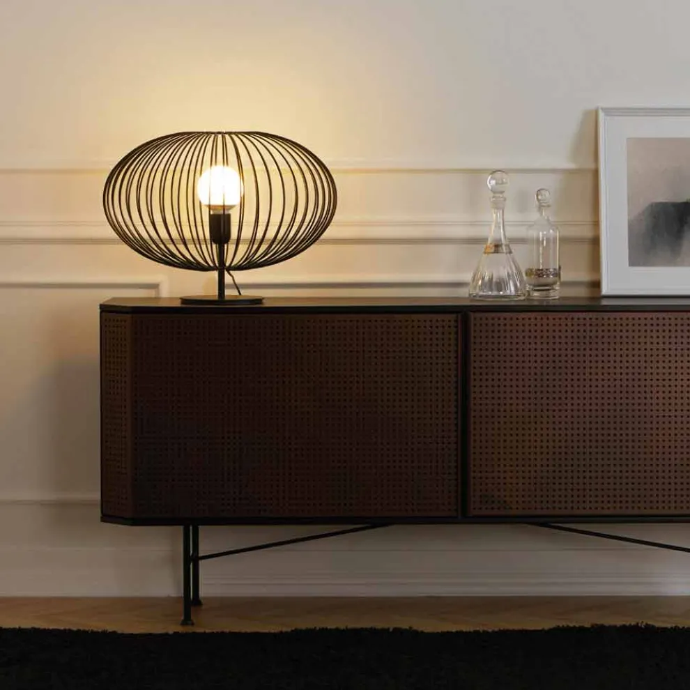 Moderne Tischlampe aus lackiertem Stahl, 48xH35 cm, Gabriella