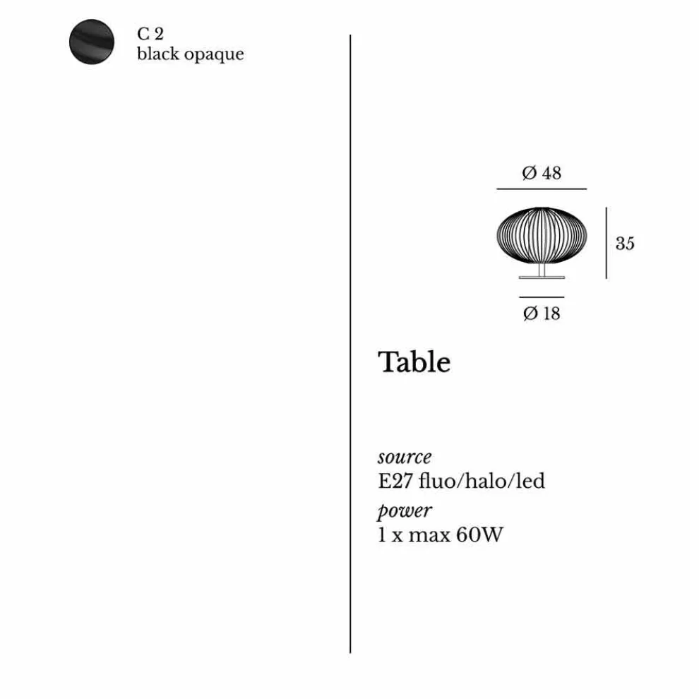 Moderne Tischlampe aus lackiertem Stahl, 48xH35 cm, Gabriella