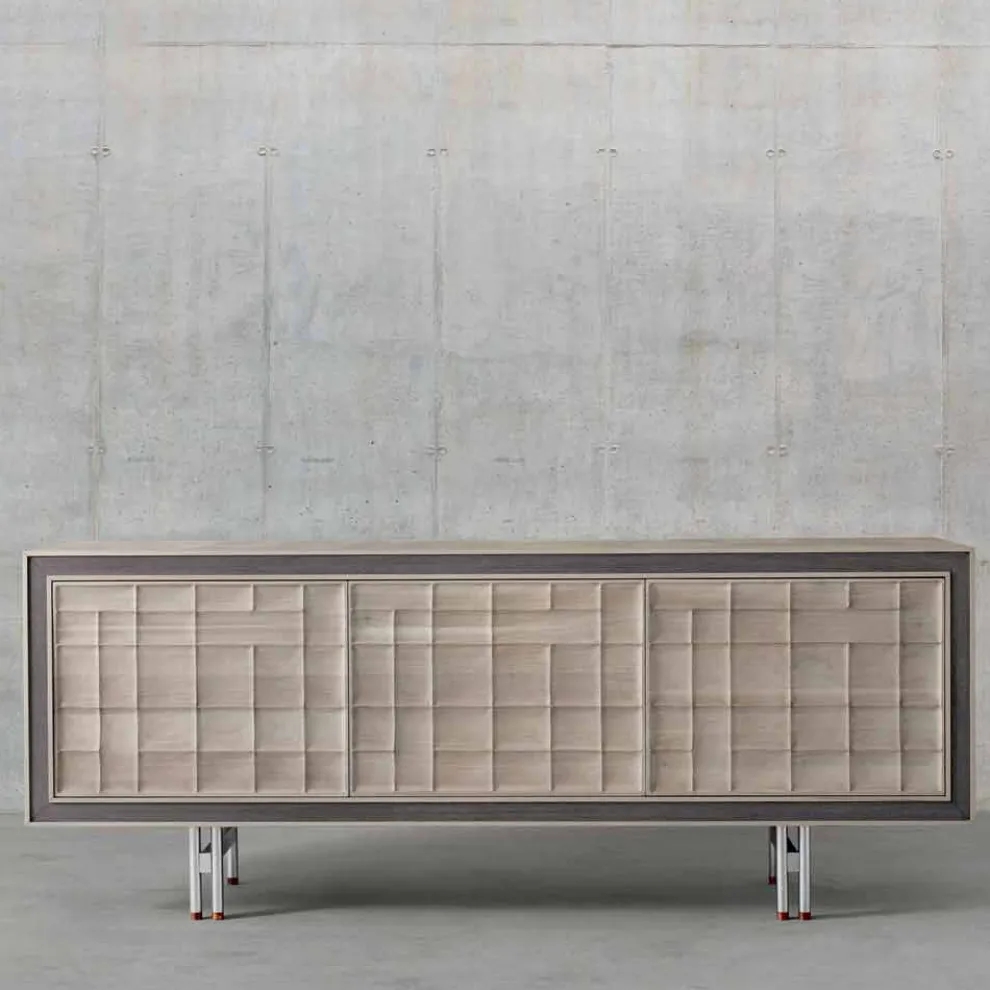Moderne 3-türige Anrichte aus Massivholz Design Anna