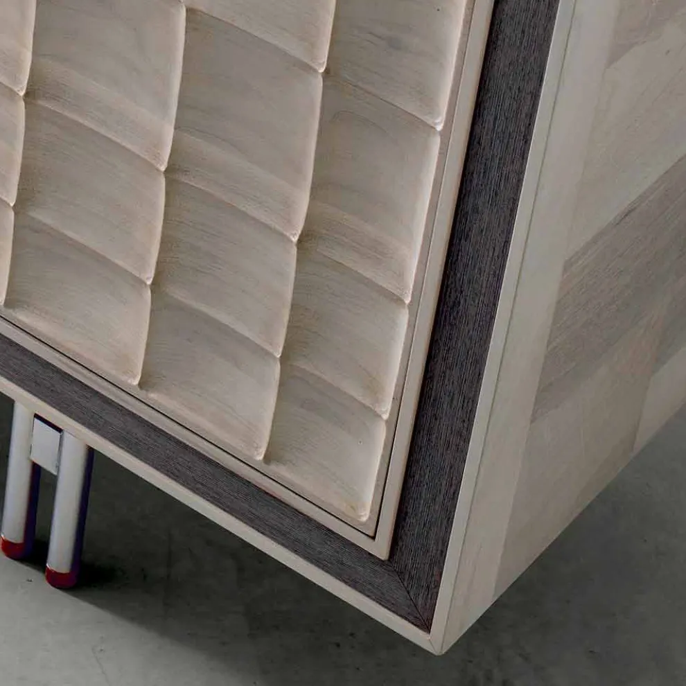 Moderne 3-türige Anrichte aus Massivholz Design Anna