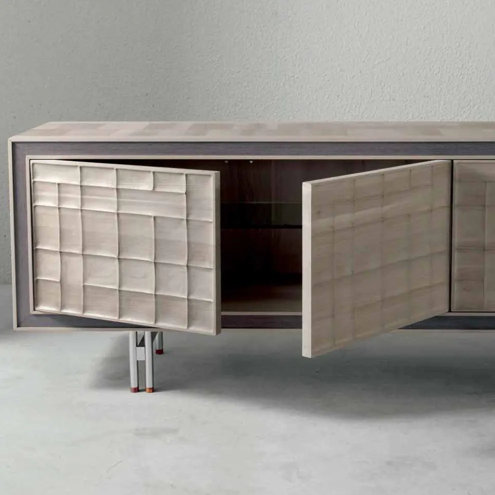 Moderne 3-türige Anrichte aus Massivholz Design Anna