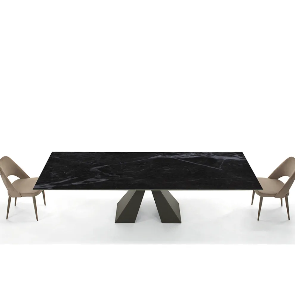 Moderner ausziehbarer Tisch bis 278 cm aus Made in Italy Keramik – Dalmatiner