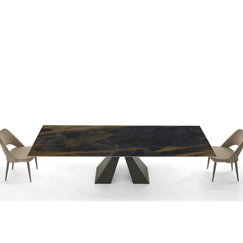 Moderner ausziehbarer Tisch bis 278 cm aus Made in Italy Keramik – Dalmatiner