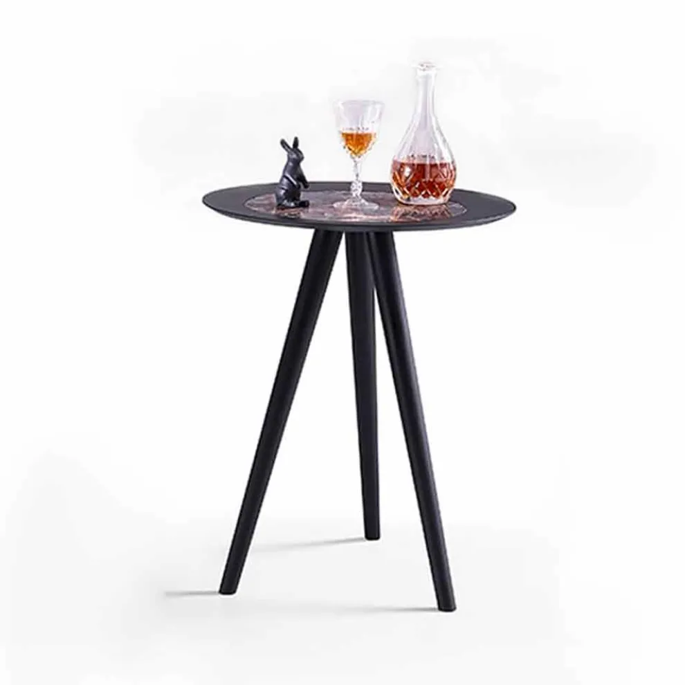 Moderner Couchtisch mit runder Platte in Gres Made in Italy - Stuttgart