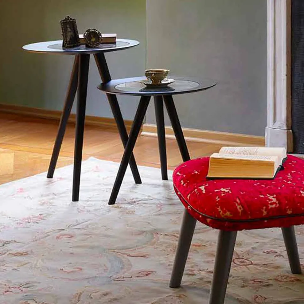 Moderner Couchtisch mit runder Platte in Gres Made in Italy - Stuttgart