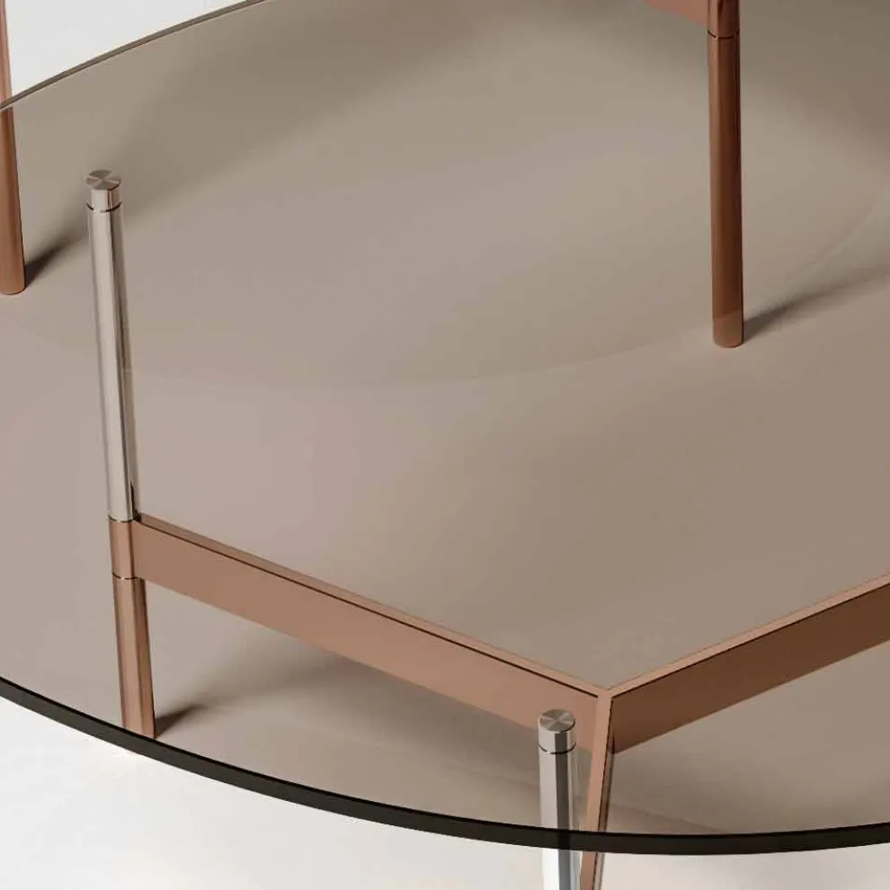 Moderner Couchtisch mit Glasplatte Made in Italy - Cinci