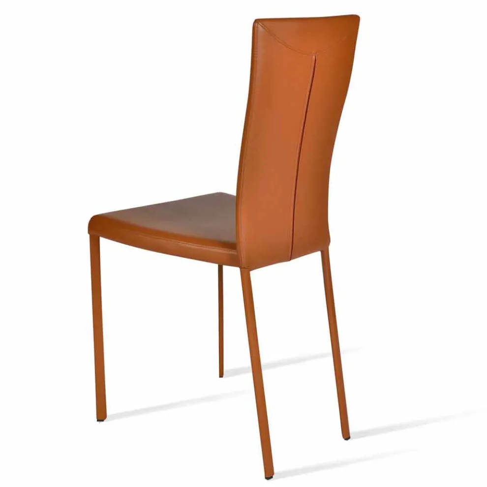 Moderner Design Living Chair auf Leder / hautbeschichtet, made in Italy Ghada