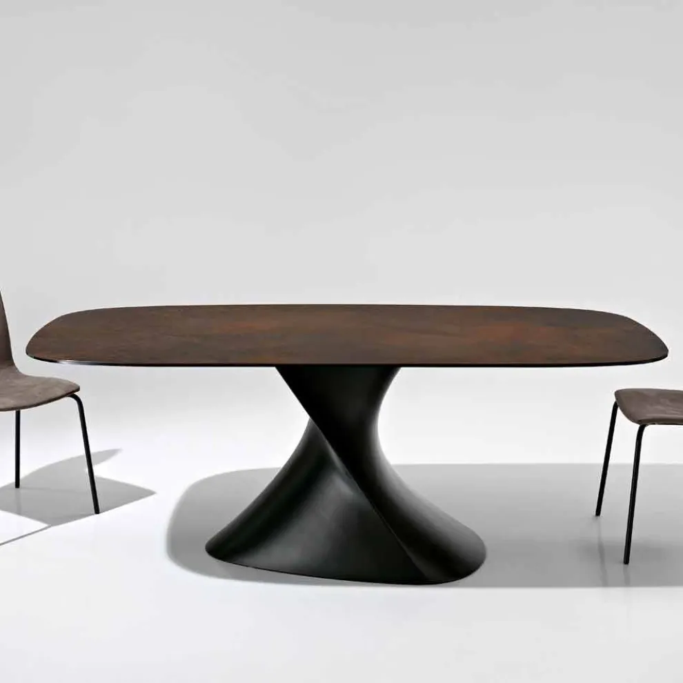 Moderner Designtisch aus Glaskeramik made in Italy, Clark