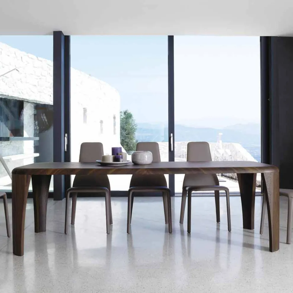 Moderner Designtisch aus Holz, hergestellt in Italien von Hand Holz