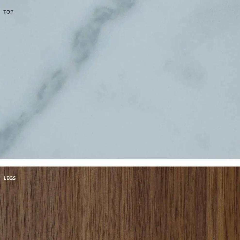 Moderner Esstisch mit Steingutplatte in Marmor Effekt made in Italy, Adrano