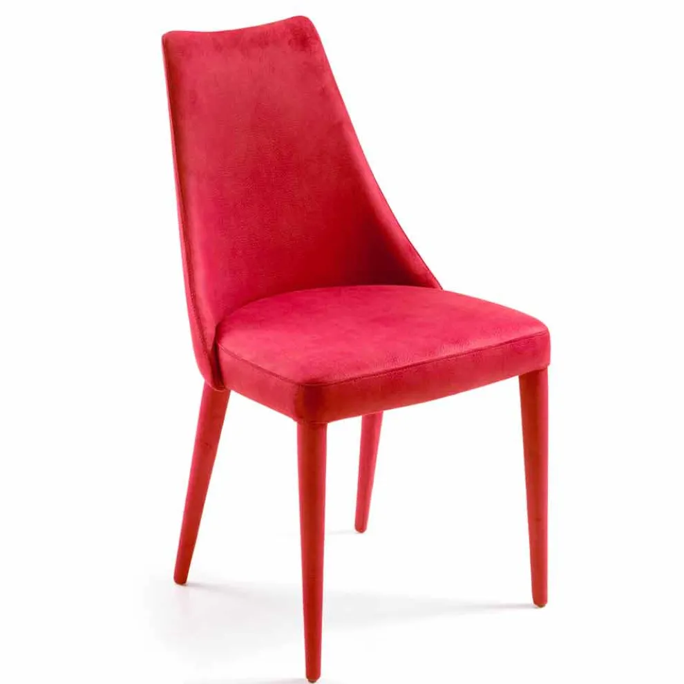 Moderner Esszimmerstuhl aus roter Technofaser, Almira