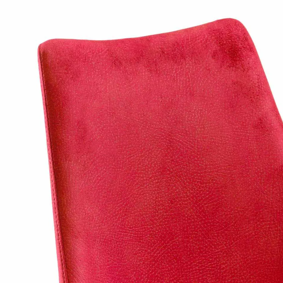 Moderner Esszimmerstuhl aus roter Technofaser, Almira