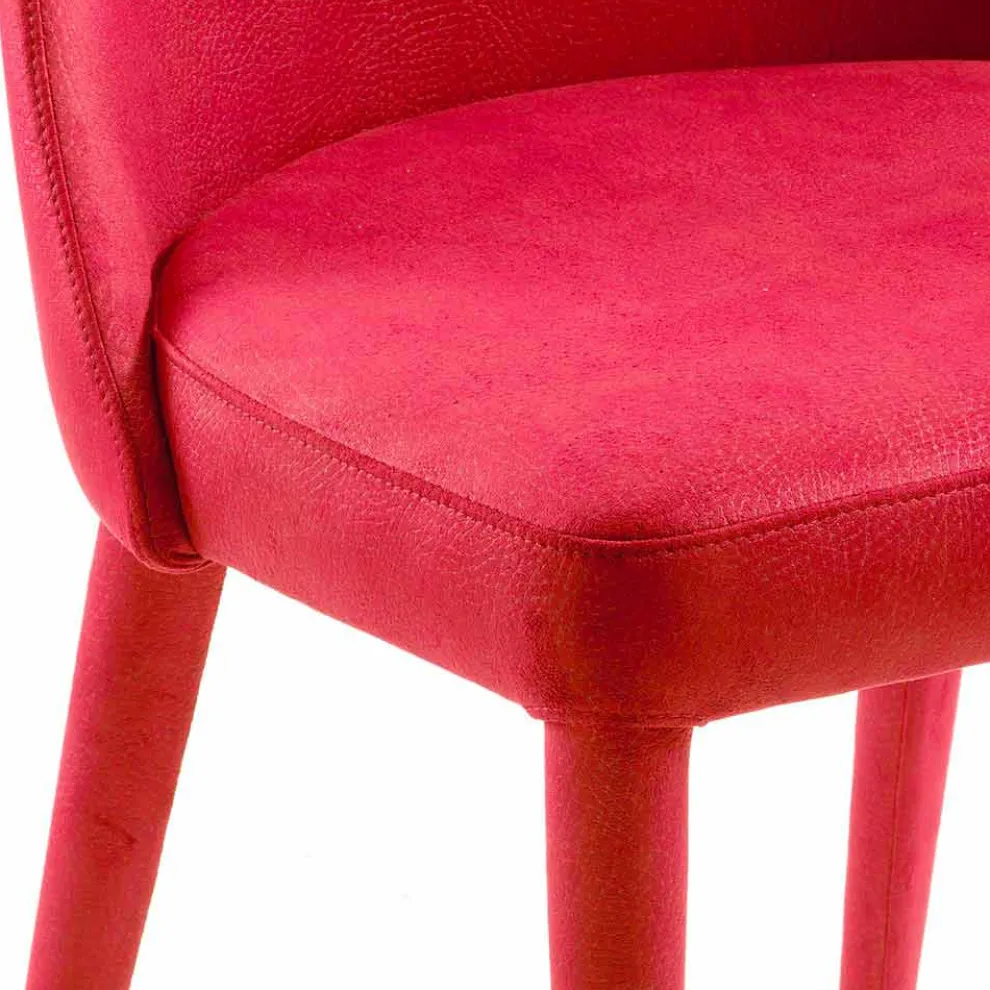 Moderner Esszimmerstuhl aus roter Technofaser, Almira