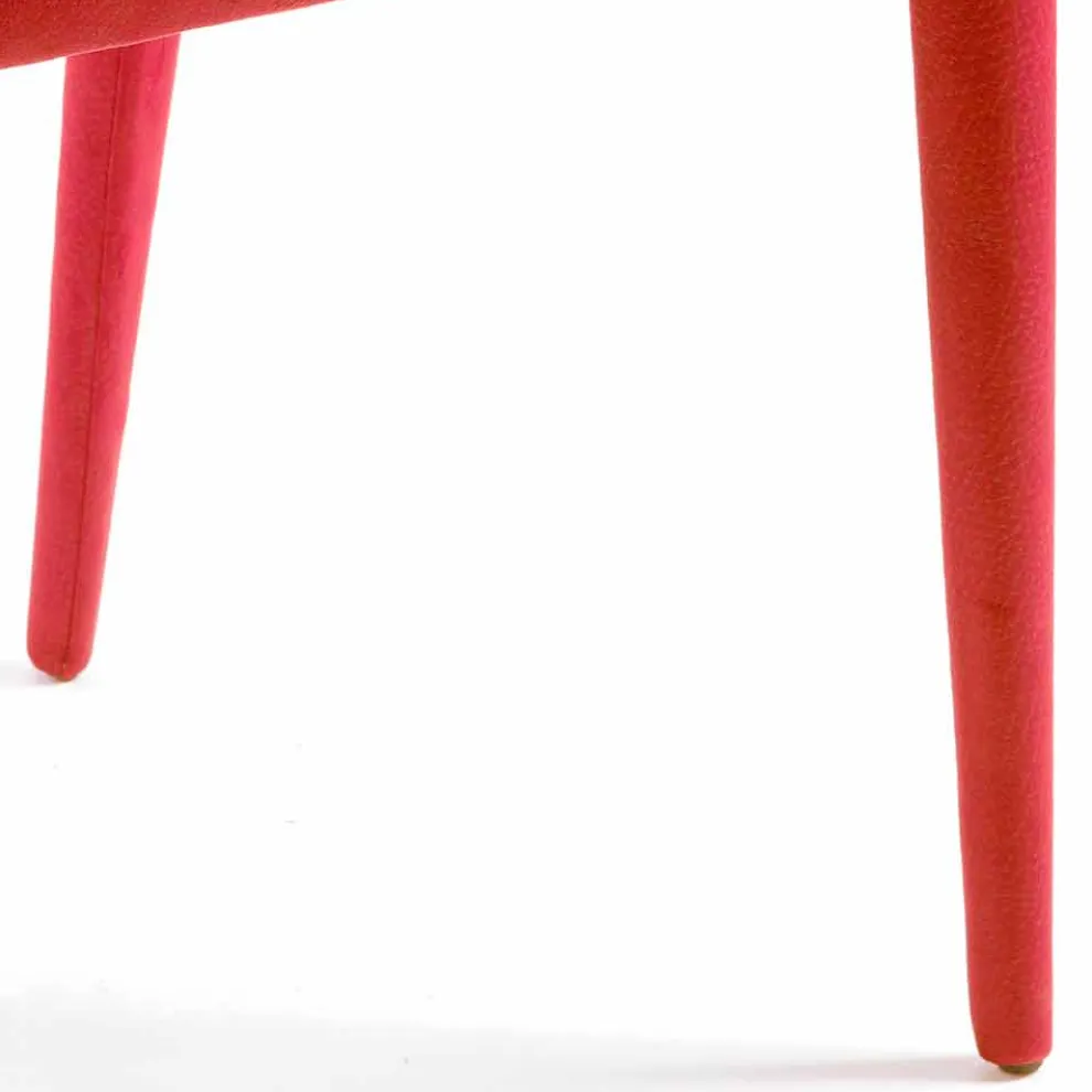 Moderner Esszimmerstuhl aus roter Technofaser, Almira