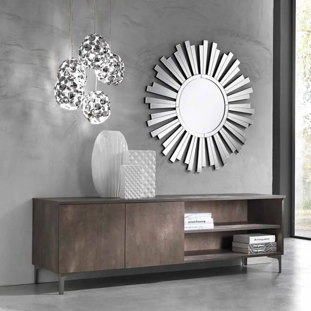 Moderner Fernsehschrank Melaminholz mit zwei Türen Hergestellt in Italien - Clemente