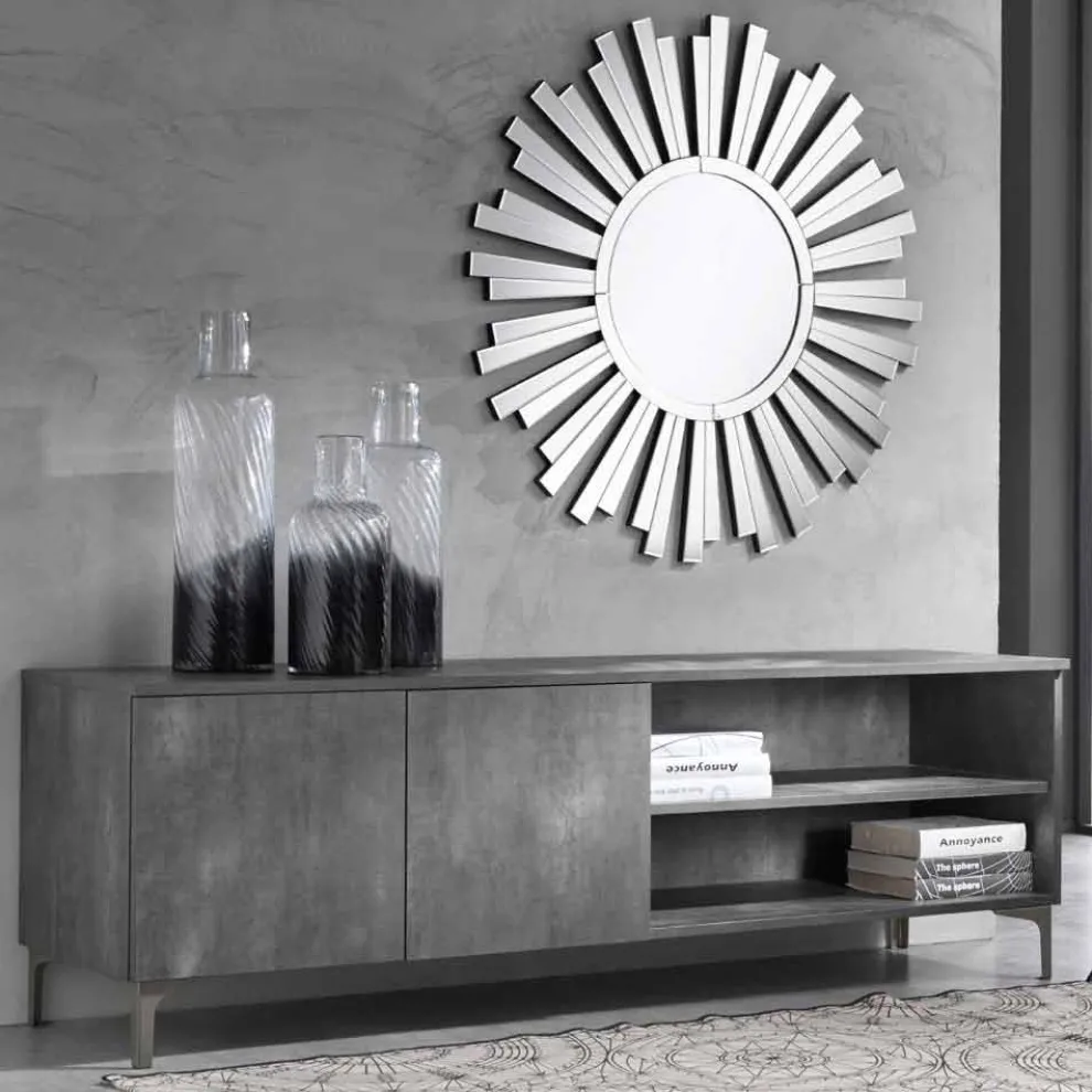 Moderner Fernsehschrank Melaminholz mit zwei Türen Hergestellt in Italien - Clemente