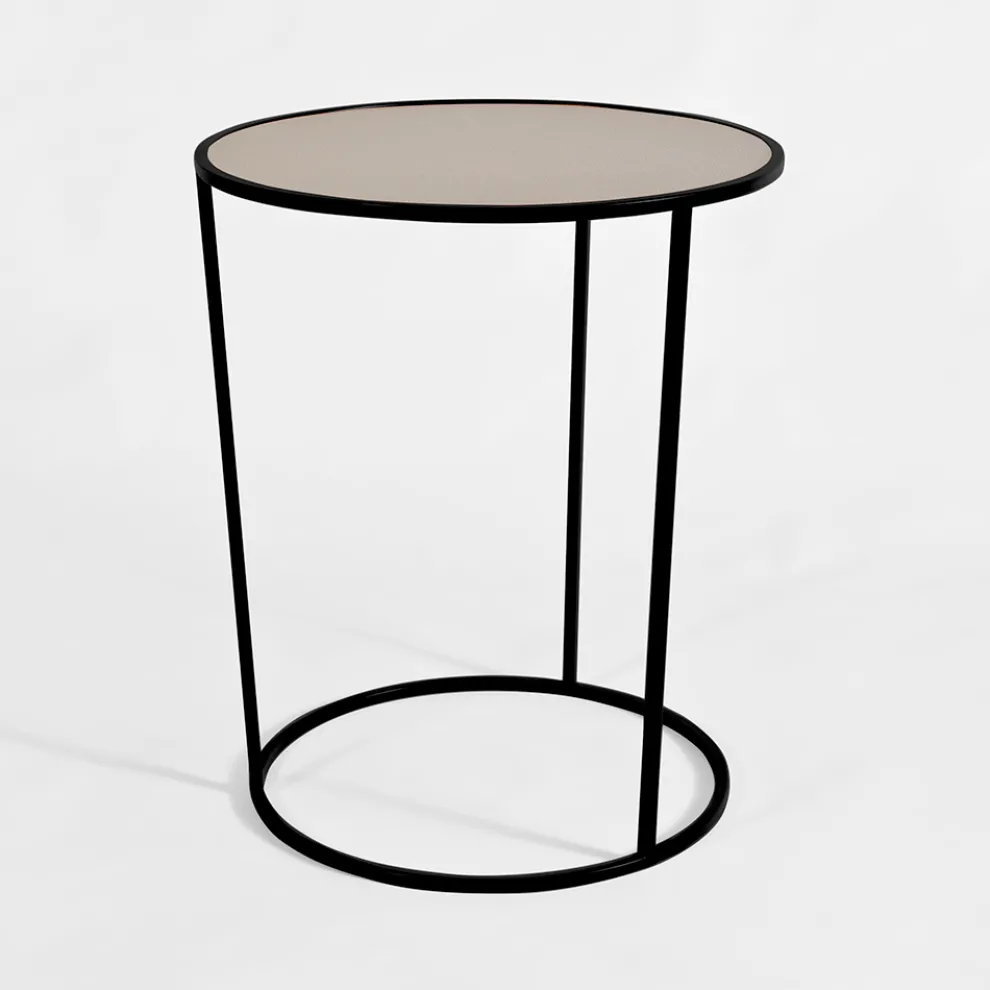 Moderner runder Couchtisch aus farbigem Metall Made in Italy - Raphael