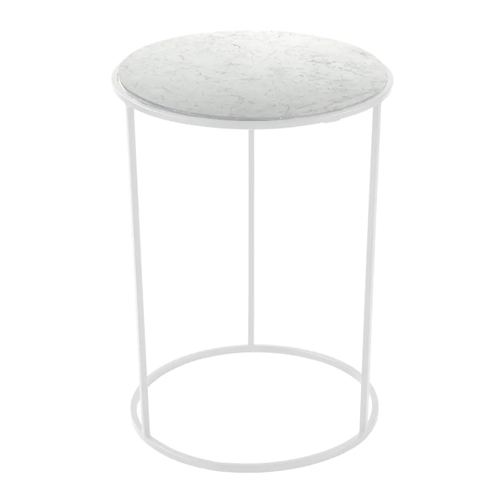 Moderner runder Couchtisch aus Metall und hochwertigem Marmor - Raphael