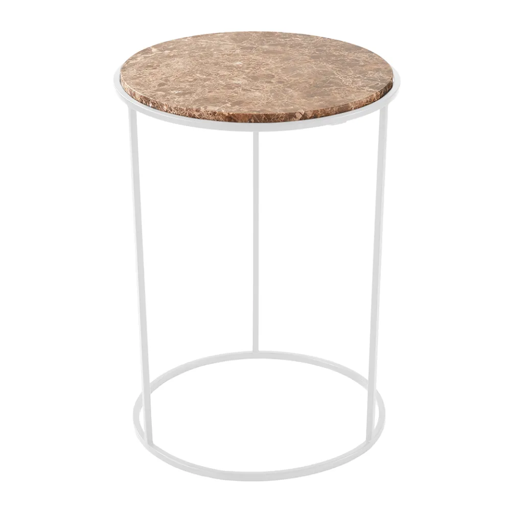 Moderner runder Couchtisch aus Metall und hochwertigem Marmor - Raphael