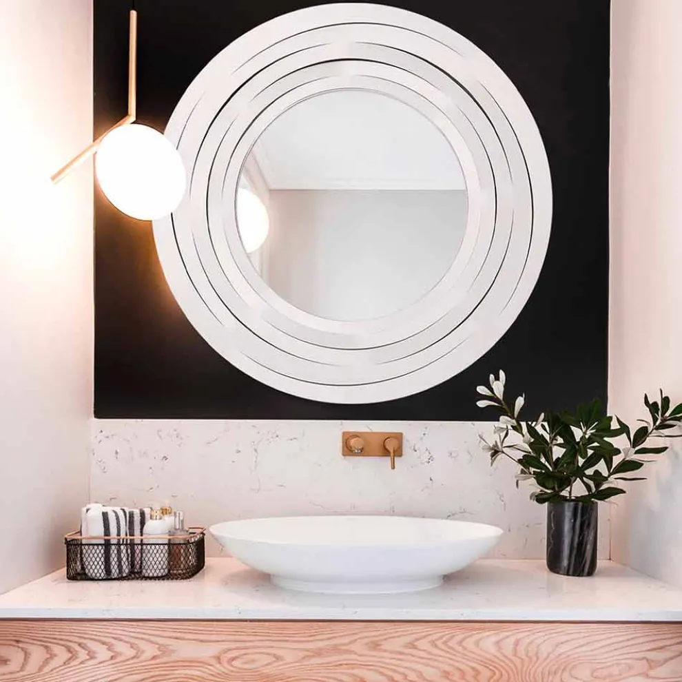 Moderner runder Wandspiegel aus farbigem Eisen Made in Italy - Origano