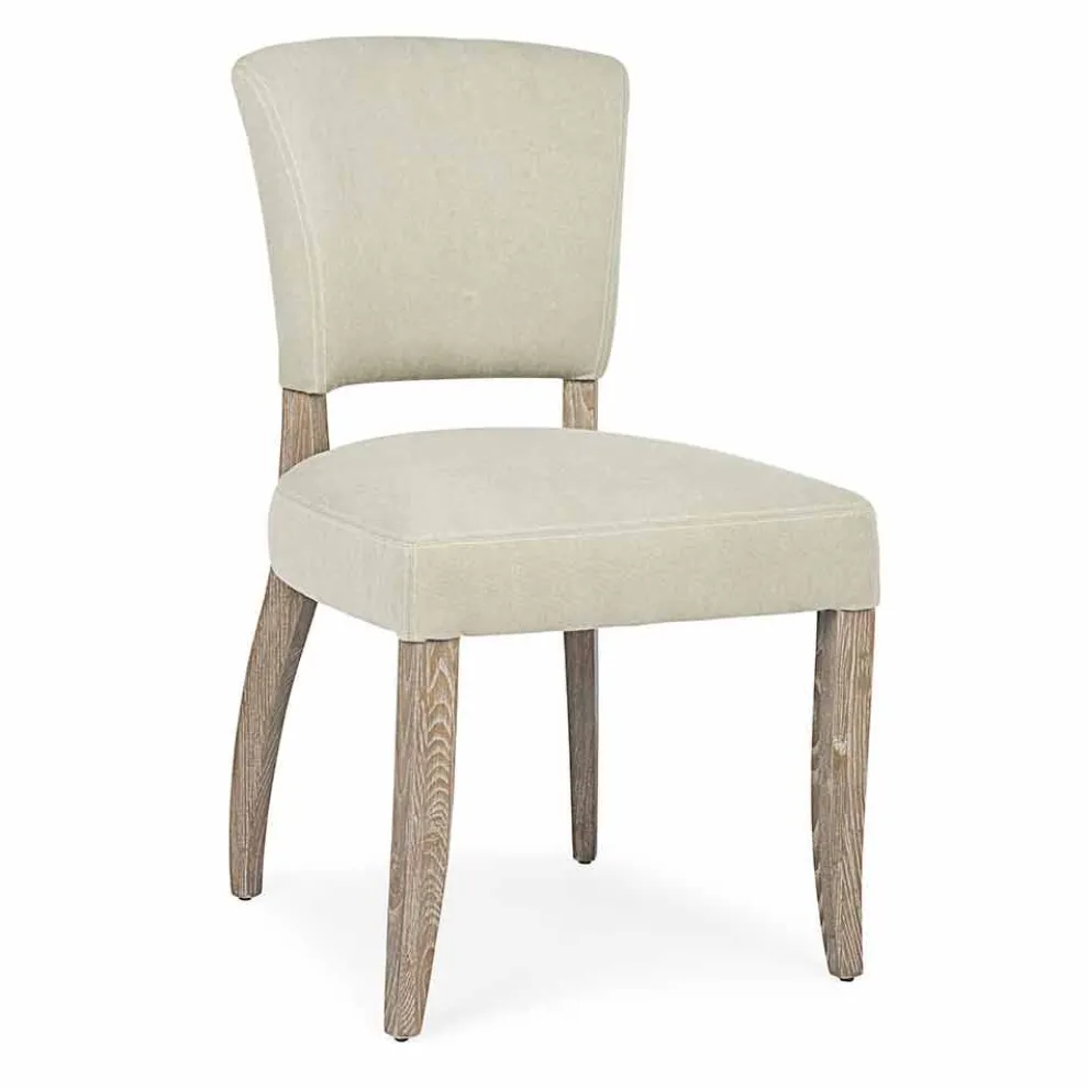 Moderner Stuhl für Esszimmer aus Stoff und Holz 2 Stück Homemotion - Pflaume