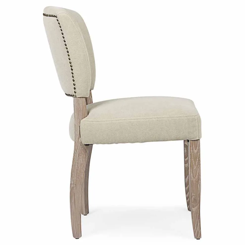 Moderner Stuhl für Esszimmer aus Stoff und Holz 2 Stück Homemotion - Pflaume