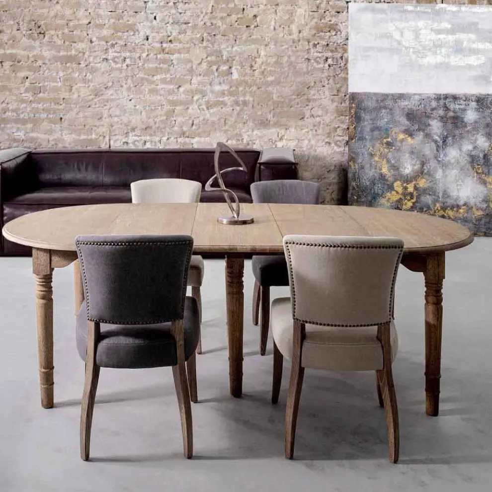 Moderner Stuhl für Esszimmer aus Stoff und Holz 2 Stück Homemotion - Pflaume