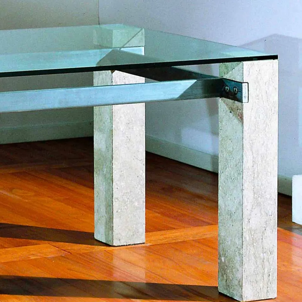 Moderner Tisch aus Stein und Kristall Ebea