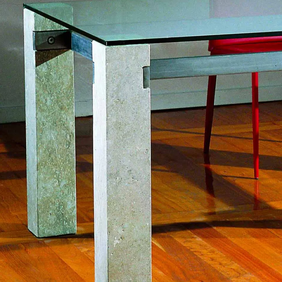 Moderner Tisch aus Stein und Kristall Ebea