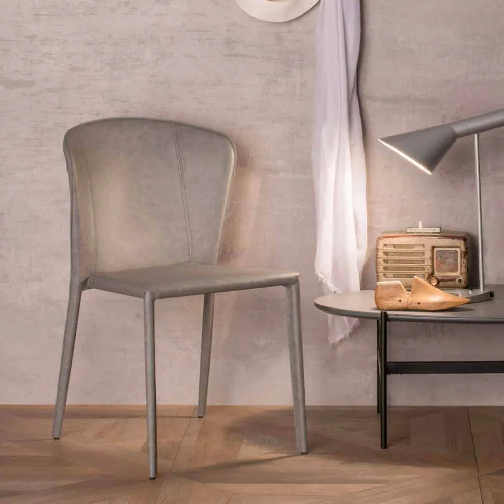 Moderner Wohnzimmer-Kunstledersessel, 4 Stück - Accadia