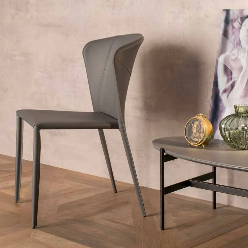 Moderner Wohnzimmer-Kunstledersessel, 4 Stück - Accadia