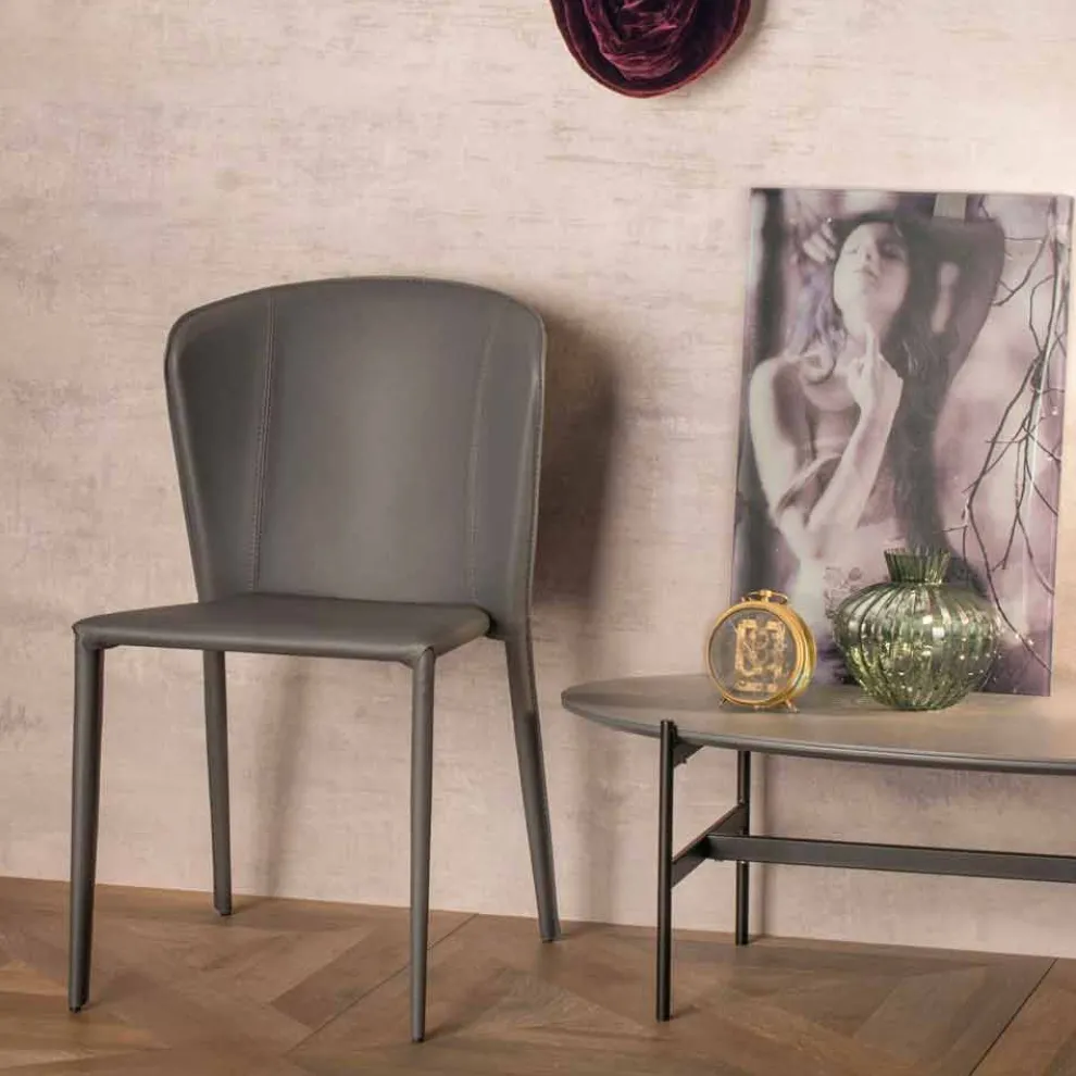 Moderner Wohnzimmer-Kunstledersessel, 4 Stück - Accadia