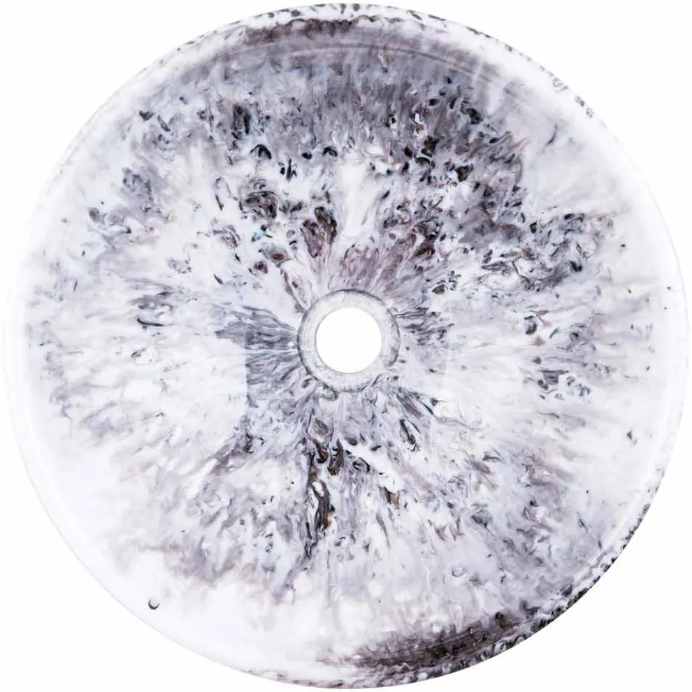 Modernes Aufsatzwaschbecken aus Lavabo-Dogliola-Harz in Schwarz und Braun